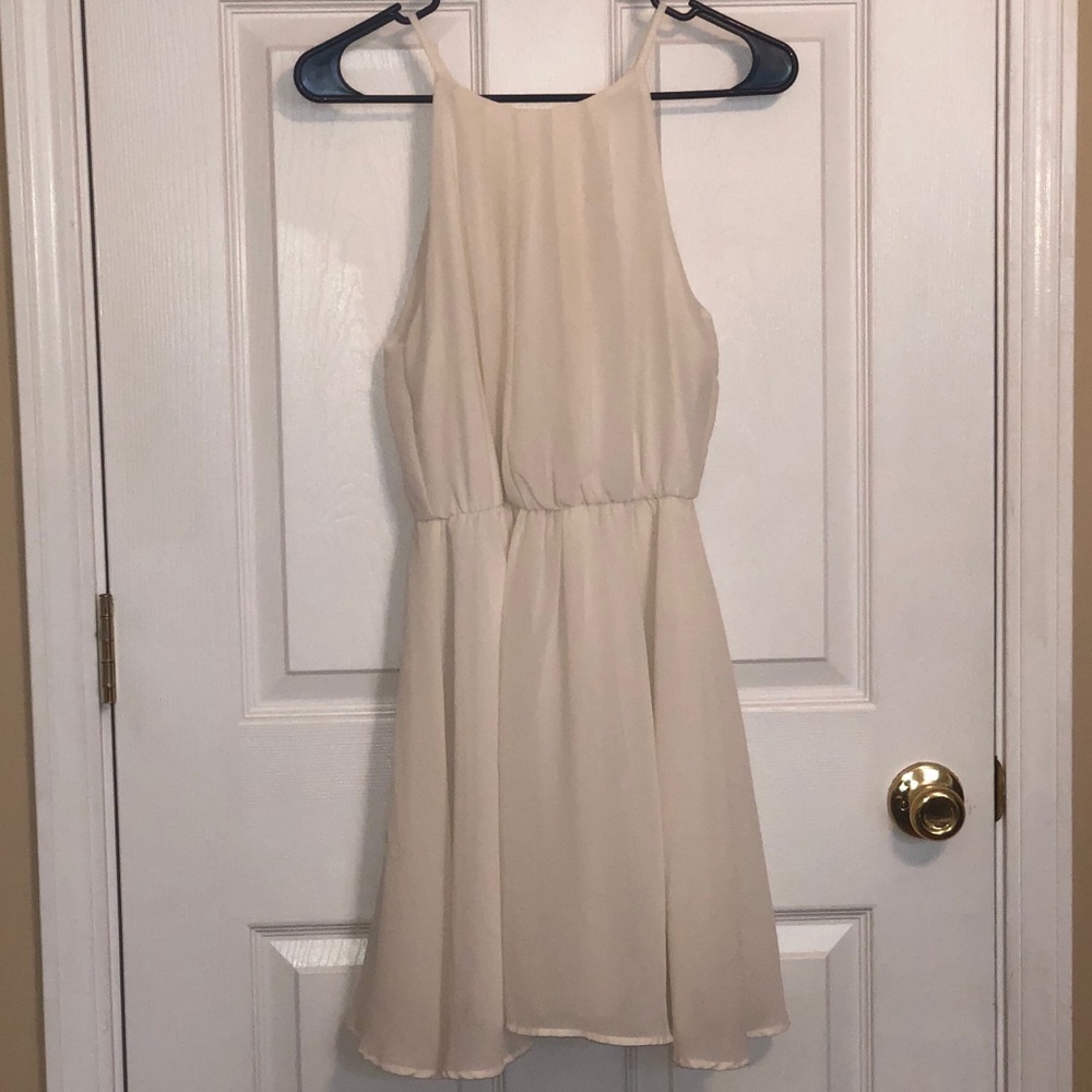 White High Neck Dress